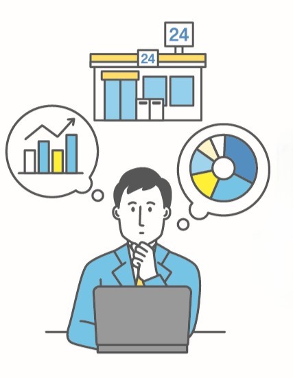 コンビニの出店を考えている人のイラスト