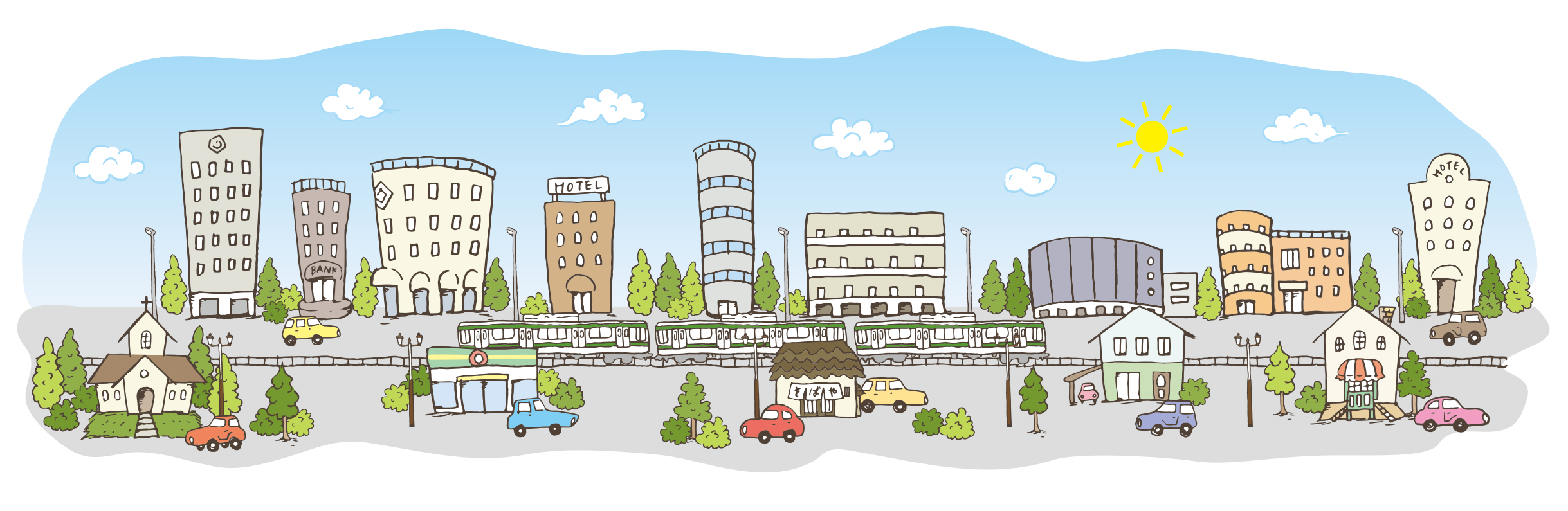 街並みのイラスト